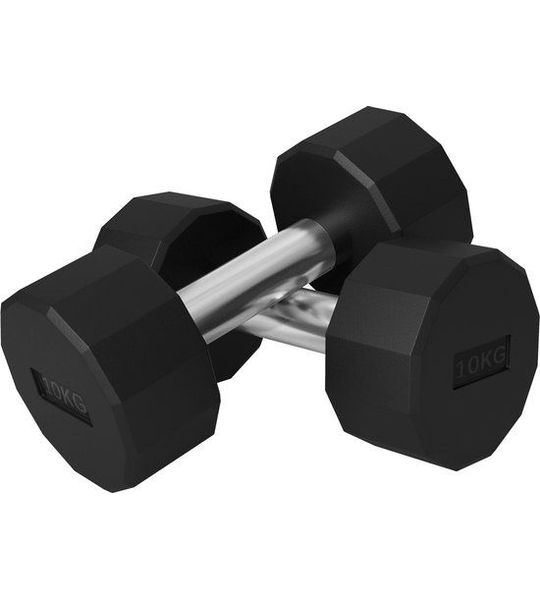 Kurzhantelset - 20 kg - Antislip Dumbbellset - Krachttraining - Metaal - Zwart