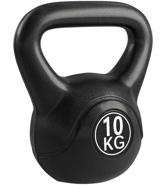 Kettlebell 10 kg – Gewicht Bal Halter Gevuld met Zand – Zwart
