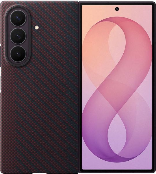 Samsung Carbon Magnet Telefoonhoesje Voor Samsung Z Fold8 Ultra Rood