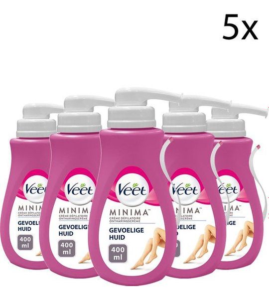 5x400ml Veet Ontharingscreme Pomp Gevoelige Huid bestekoop Voordeelverpakking
