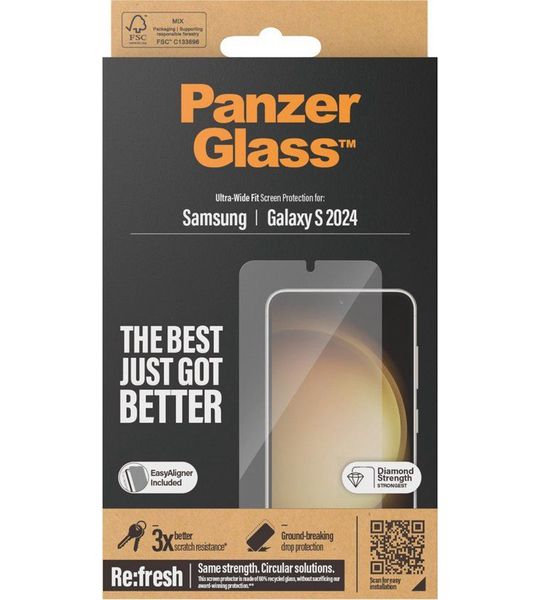 PanzerGlass Ultra-Wide Fit Samsung Galaxy S24 Screenprotector Glas