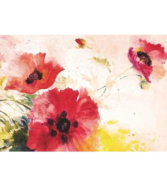 Watercolor Poppies Notitiekaarten 14 stuks met Enveloppe
