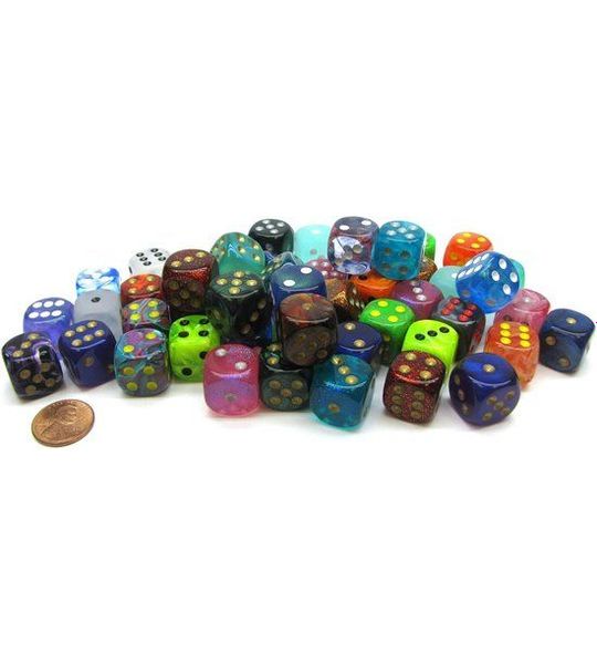 Chessex dobbelstenen set 50 stuks - 16mm D6 signature dobbelstenen