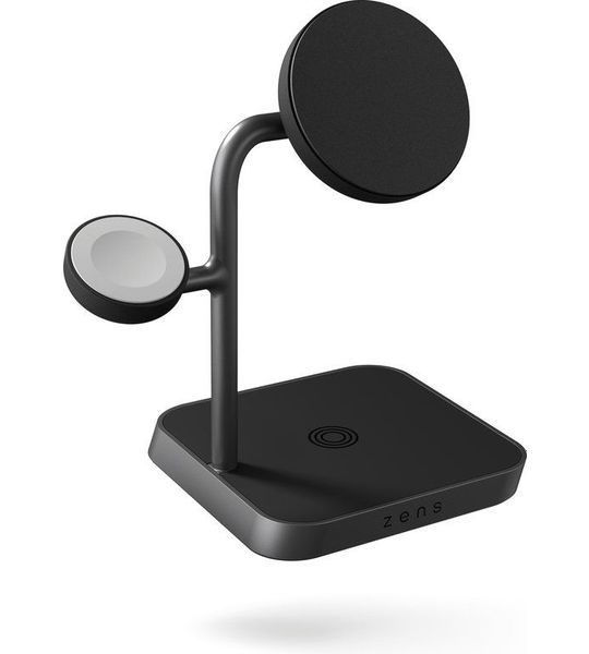Zens 3-in-1 MagSafe en Qi2 Draadloze Oplader 15W met Standaard en Watch Stand