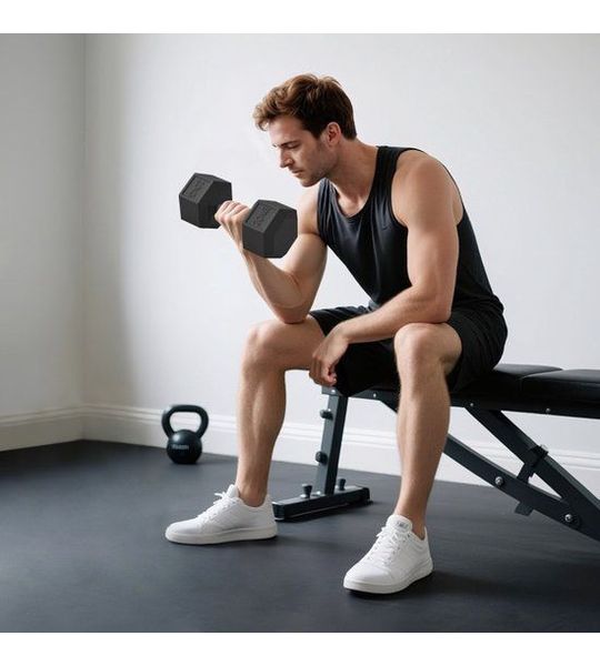 COVREO Dumbbell 35,6 x 16,6 cm zwart, gietijzer met geribbelde grip
