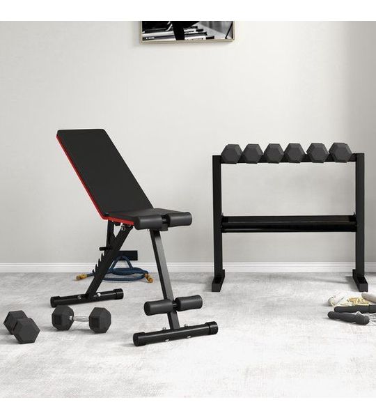 COVREO Hexagon dumbbellset 2 x 8 kg zwart, metaal en rubber, antislipgreep