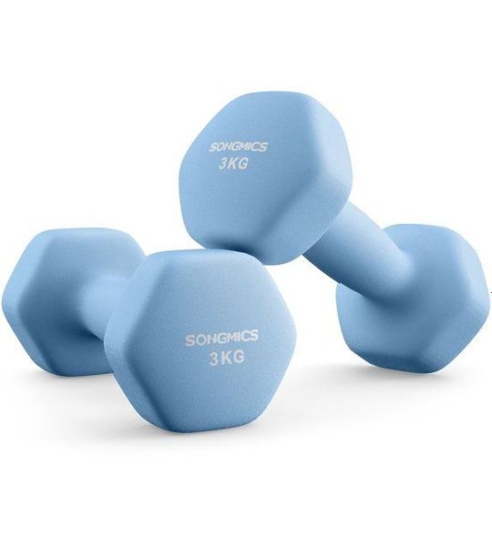 Dumbbells – Neopreen coating – 2 x 3 kg – Lichtblauw