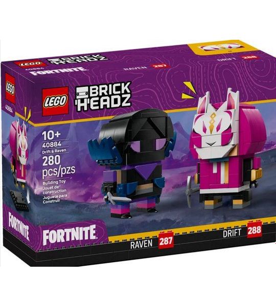 LEGO Fortnite Brickheadz 40884 - Drift en Raven figuren