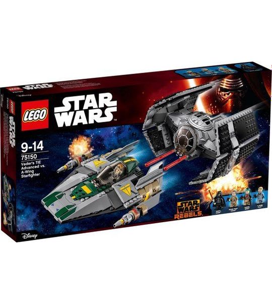 LEGO Star Wars Darth Vaders TIE Advanced tegen de A-Wing Starfighter 75150