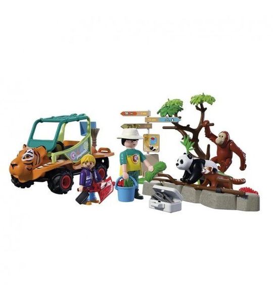 PLAYMOBIL – 72072 – Speelset zooverzorger – voertuig – 62 delen