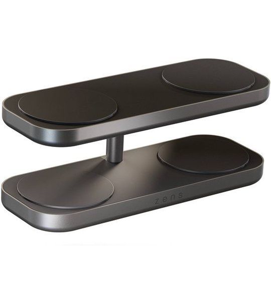 ZENS 4-in-1 Draadloze Oplader 15W met Standaard en MagSafe Magneet Zwart