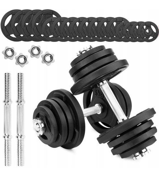 Verstelbare gietijzeren halters 2x25kg set 50kg met stuurwielen