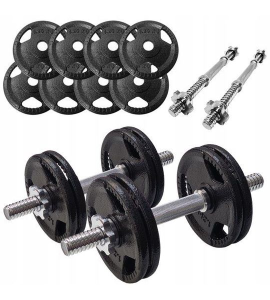 Gietijzeren Halterset 2x7,5kg - 15kg Totaal Gewicht, Tri-Grip