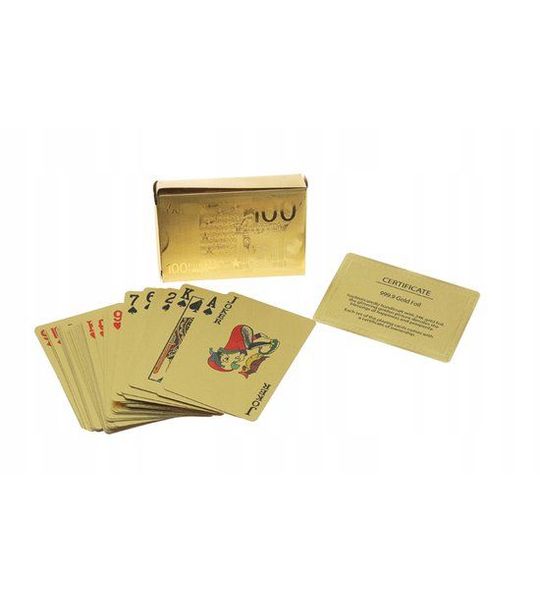 Premium pokerkaarten 24K Gouden Folie - 52 kaarten + jokers