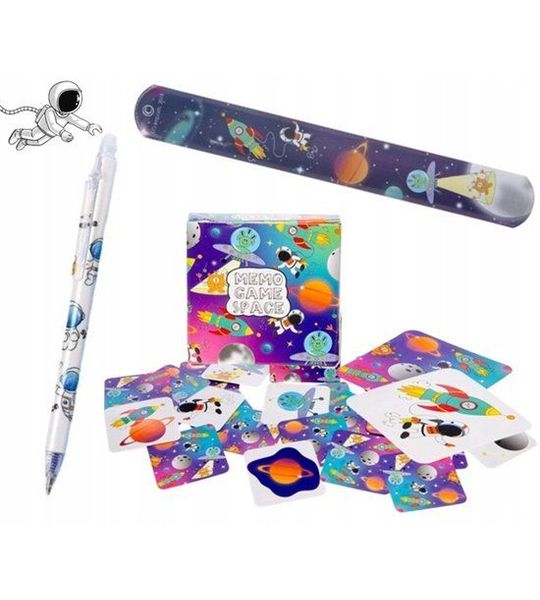 Kosmisch Cadeauset: Memo Spel, Gummetje Pen & Snap Armband