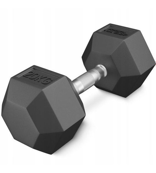 4FIZJO Gevulde Halter 20 kg - Rubber Gecoat, Hexagonaal Ontwerp