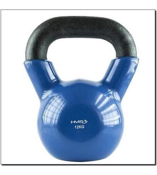 HMS KNV Serie - Kettlebell - 12 kg - Ergonomische Handgreep - Niebiesko-Zwart