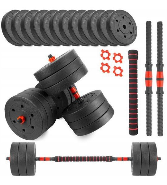 Merkloos Verstelbare halsterset 2x30kg met stang - Totaal 60kg bitumen
