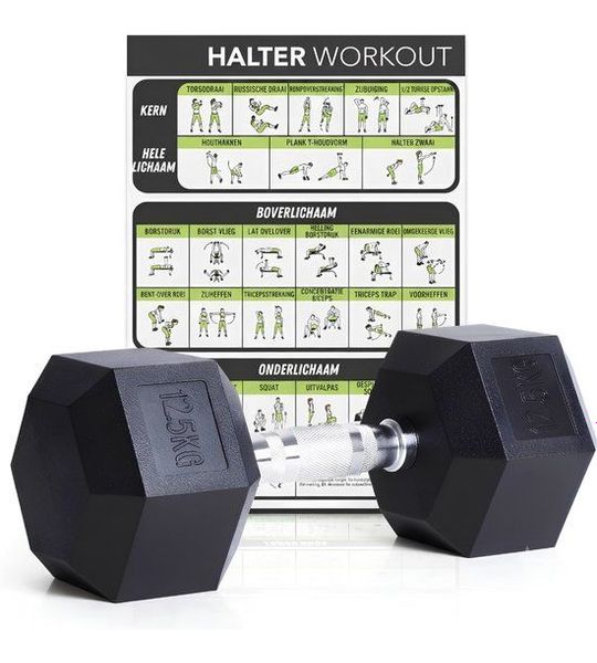 Lìon® Dumbells - Fitness Gewichten - Gewichten - Zwart - 31cm x 13cm x 13cm