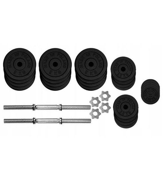Merkloos Merkloze Gietijzeren Halterset 2x45kg - Totaal 90kg Kracht Training