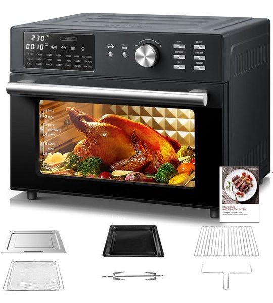 Aurixi® Heteluchtoven - Oven - Airfryer Oven - Grijs - ‎44cm x 46cm x 38cm