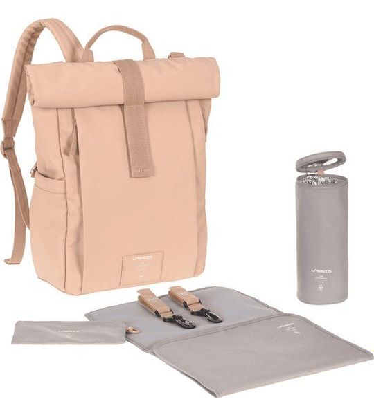 LÄSSIG Luiertas / rugtas Rolltop Up Backpack peach rose