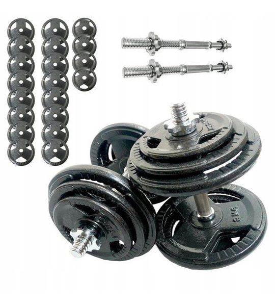 Merkloos Merkloze gietijzeren dumbbells set 2x40kg (totaal 80kg)