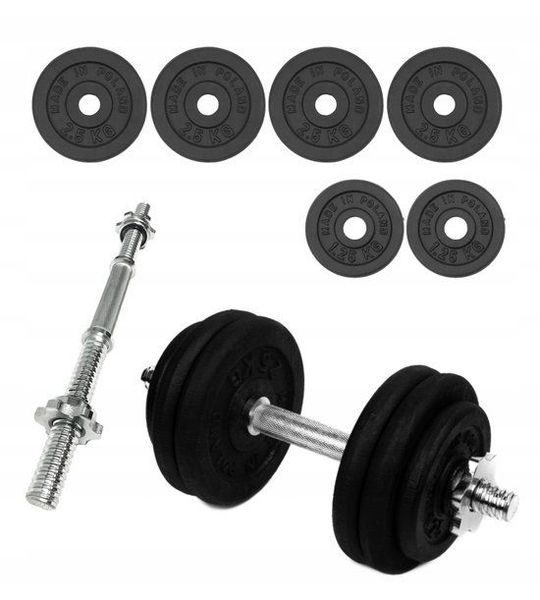 Merkloos Merkloze gietijzeren halter 15 kg - verstelbaar voor krachttraining