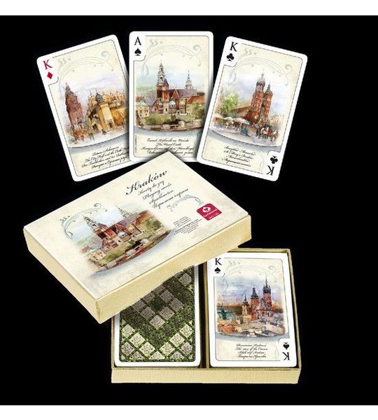 Kraków Akwarele komplet brydżowy 2x55 listków