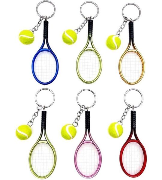 Allecto Plus - Sleutelhanger tennis thema, set van 6, sport spelletjes souvenir
