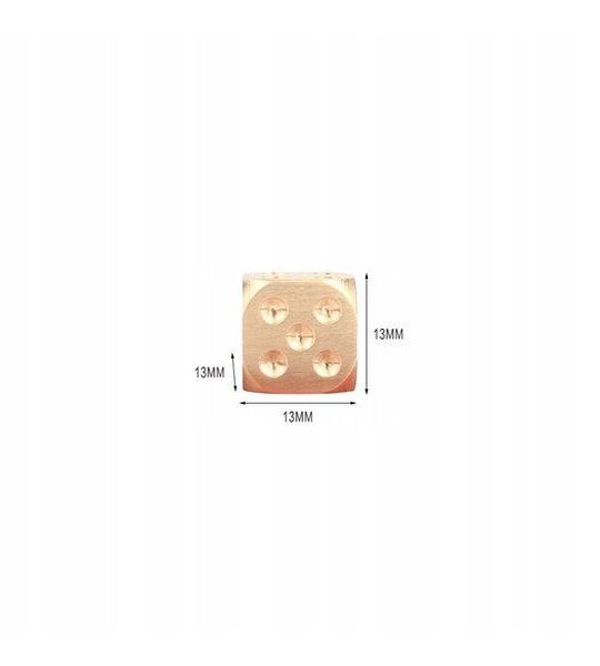 Gouden dobbelstenen - metaal, 13mm, ideaal als cadeau