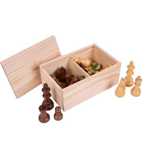 Schaakstukken Lood & Vilt, Acacia, Koning 76mm, in een kist