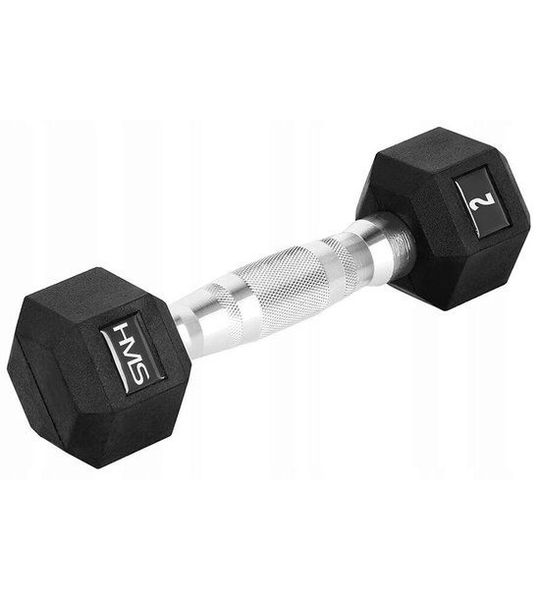 Hantel HEX PRO 2 kg - Rubberen Zeskant voor Krachttraining