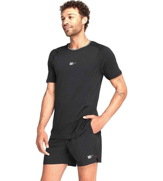 Wilson Series Seamless Crew 2.0 T-shirt Met Korte Mouwen Zwart M Man