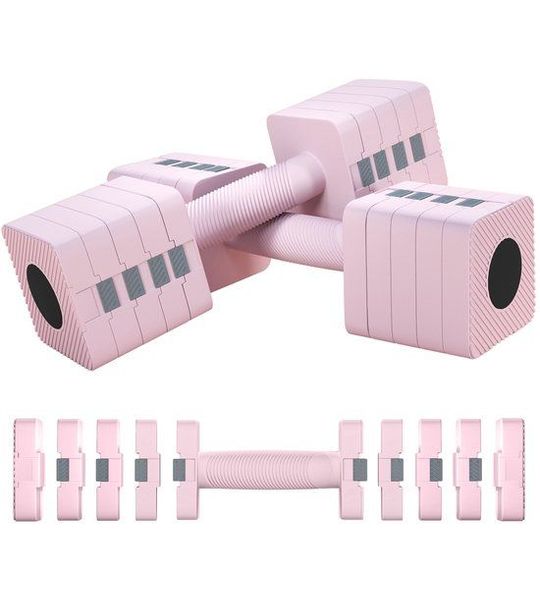 SPORTNOW Rubber Dumbbell-Stahl, ABS-32L x 9B x 9H cm-Rosa