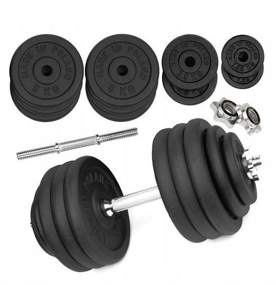 Merkloos Verstelbare gietijzeren halter 1x40 kg met 28mm greep