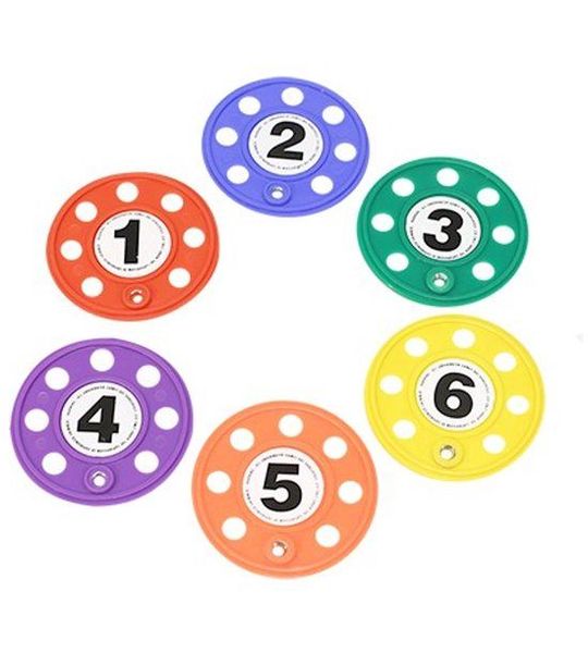 Set van 6 schijven met gaten