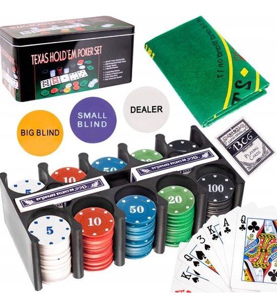 Compleet Poker Set: 200 Chips, Kaarten & Speelmat