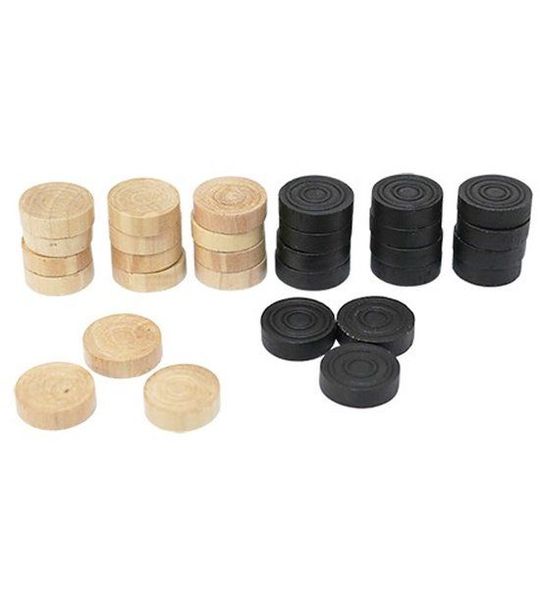 Houten dammen (12 zwart en 12 wit))