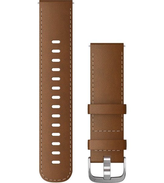 Garmin Leren 22mm Snelsluiting Met Zilverkleurige Gesp Horlogebandje Bruin