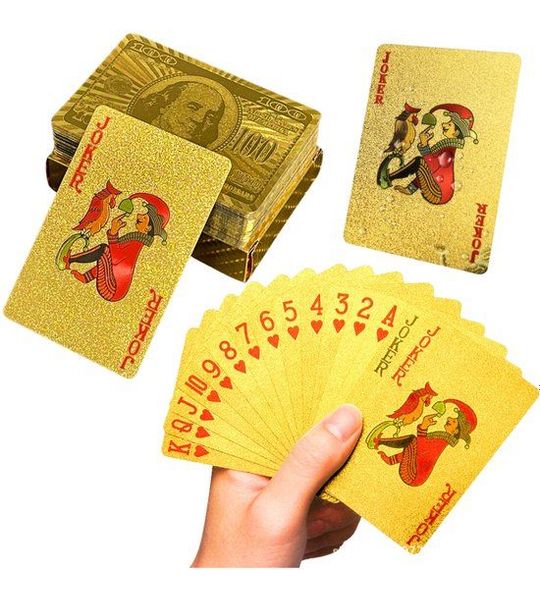 Elegante dollar bankbiljet gouden speelkaarten dek 54 kaarten