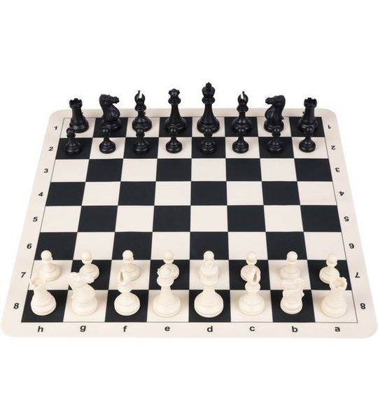Schaakset 15 inch - siliconen schaakbord-oprolbaar-reistas- schaken- Engelhart