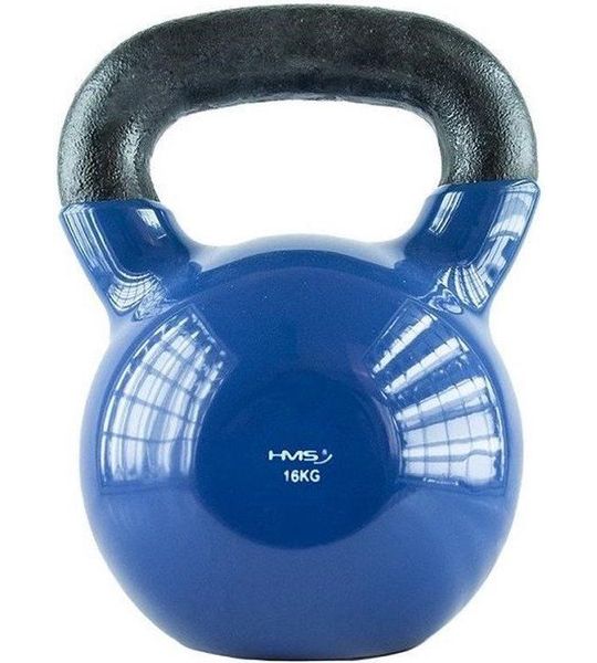 HMS KNV Serie - Blauwe Kettlebell - Gietijzer - 16kg - Ergonomische Greep