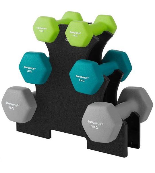 Halters 2 x 1 kg geel