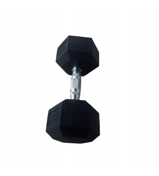 Zesthoekige Dumbbell 10 kg - Rubberen Coating