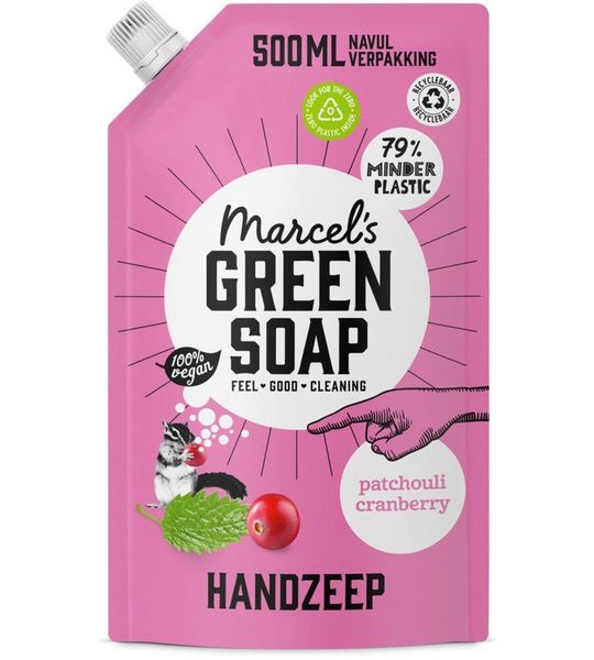 Marcels Green Soap Handzeep Patchouli & Cranberry Navulling