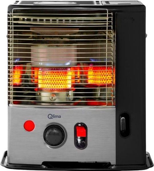 Qlima R 8128S C-2 stainless steel Elektrische kachel Zwart