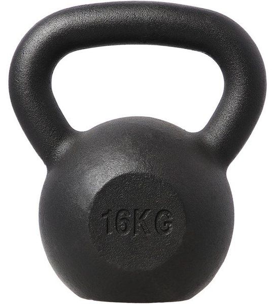 HMS KZG Serie - Gietijzeren Kettlebell - 16 kg - Ergonomische Handgreep