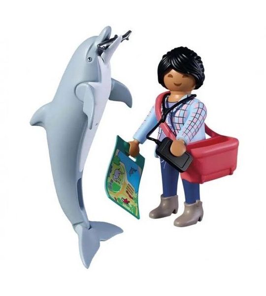 Playmobil dierentuin speelset dolfijn en bezoeker - fantasierijk speelgoed