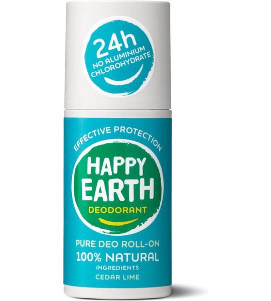 Happy Earth Pure Deo Roll-On Cedar Lime